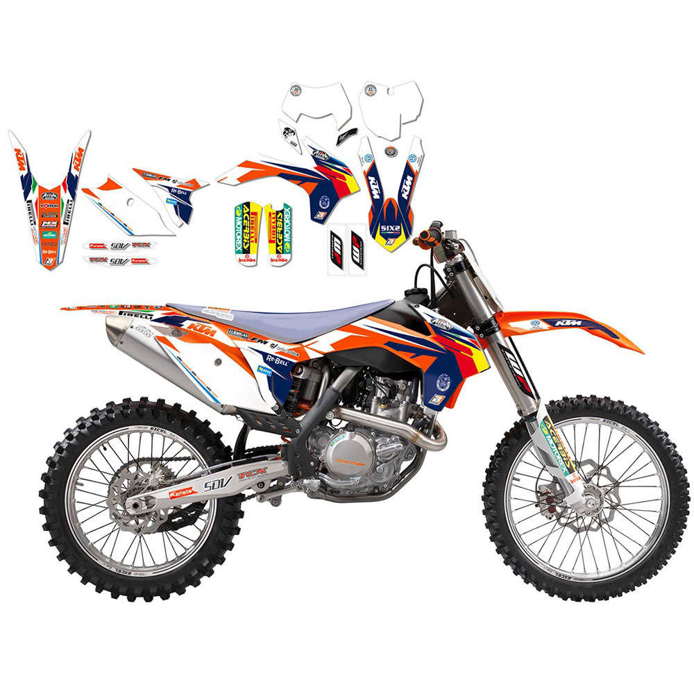 Kit de Autocolantes BLACKBIRD RÉPLICA KTM TROPHY 2017 para KTM SX/SX-F 13-15 e EXC/EXC-F 14-16