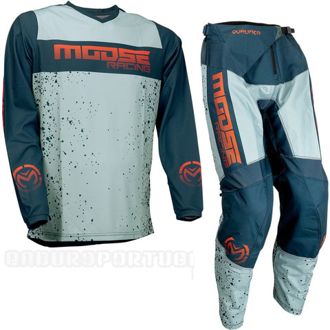 Conjunto MOOSE RACING QUALIFIER Cinza/Laranja 2022