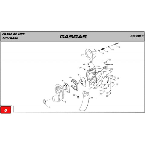 Caixa de filtro de ar GAS GAS EC 2012 (Ref. 01)