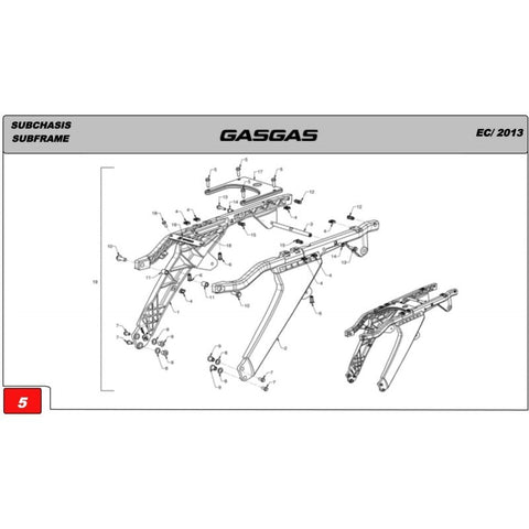 Sub-chassis Lateral Esquerdo GAS GAS EC 12-13 (Ref. 02)