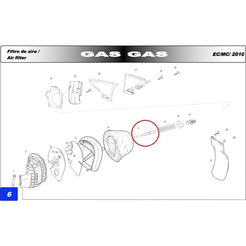 Haste Filtro de Ar GAS GAS