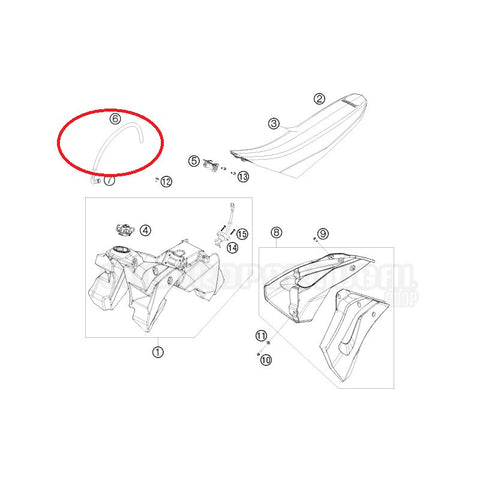Tubo Gasolina KTM/ HUSABERG/ HUSQVARNA 5,6X10X270 MM (Ref. 06)