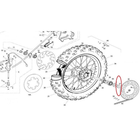 Casquilho Separador Roda Traseira Lado Cremalheira GAS GAS