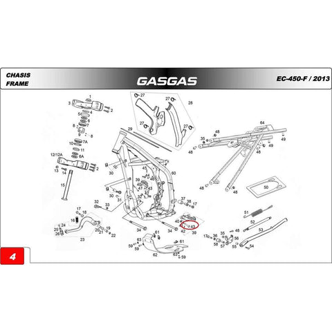Eixo de Pousa-pés GAS GAS (Ref. 43)