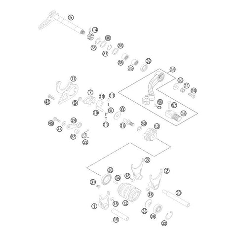 Eixo Selector de Velocidades KTM SX 125/150 13-15, EXC 125/200 13-16, HUSQVARNA TC 125 14-15, TE 125 13-16 (Ref. 05)
