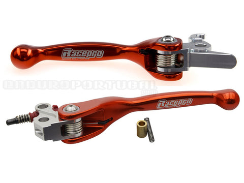 Par de Manetes Articuladas RACEPRO RL#3 Travão Brembo / Embraiagem Magura KTM EXC 125 00-08, EXC 200 00-08 Laranja