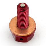 Bujão de Óleo Magnético RACEPRO HONDA CRF 250R 10-17, CRF 450R 09-16, SUZUKI RMZ 250 13-21, RMZ 450 08-21 Vermelho
