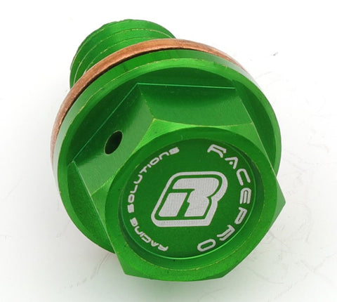 Bujão de Óleo Magnético RACEPRO KAWASAKI KX 65 00-21, KX 85 01-21, KX 125/250 96-08, KX 250F 04-20 Azul ou Verde