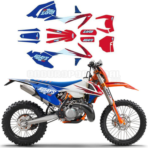 Kit de Autocolantes KTM SX/SX-F 16-18, SX 250 17-18, EXC/EXC-F 17-19 SIX DAYS FRANÇA